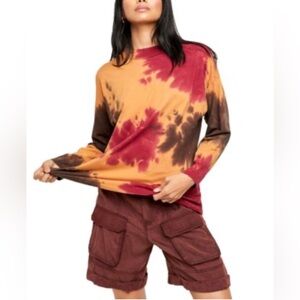 We the Free People Tie Dye Mock neck Shirt Sz M